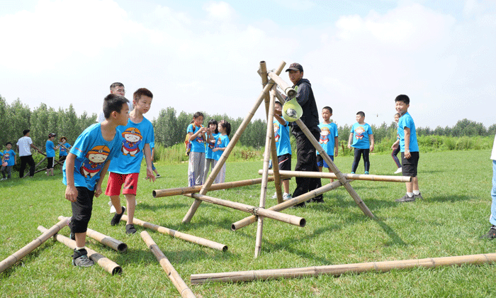 一起合作搭建建筑